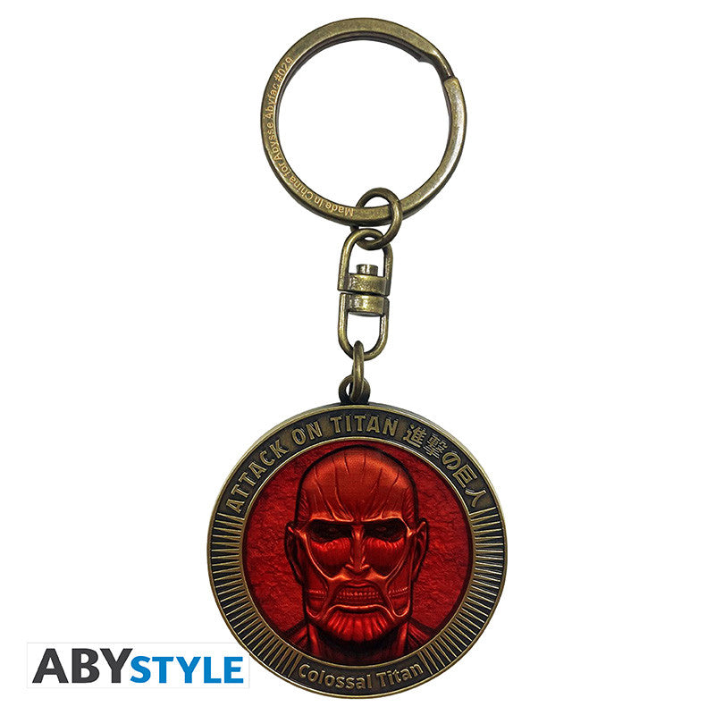 ABYKEY647 - ATTACK ON TITAN - KEYCHAIN - COLOSSAL TITAN MEDALLION - Immagine 3