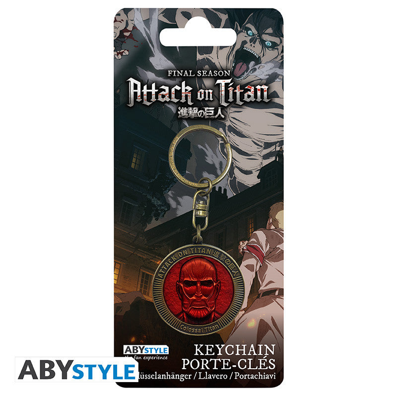 ABYKEY647 - ATTACK ON TITAN - KEYCHAIN - COLOSSAL TITAN MEDALLION - Immagine 2