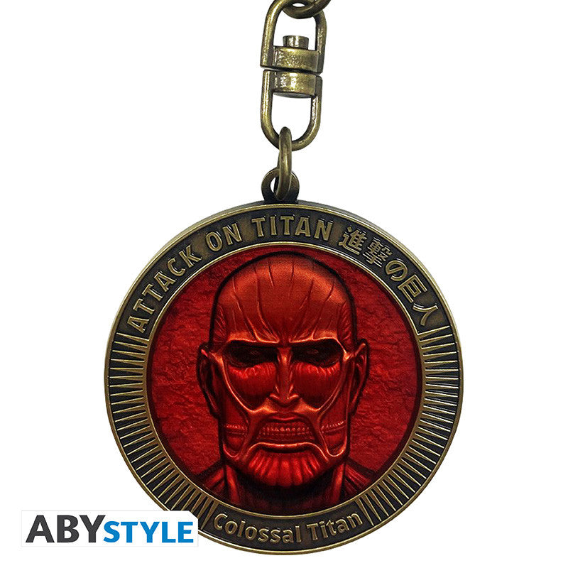 ABYKEY647 - ATTACK ON TITAN - KEYCHAIN - COLOSSAL TITAN MEDALLION - Immagine 3