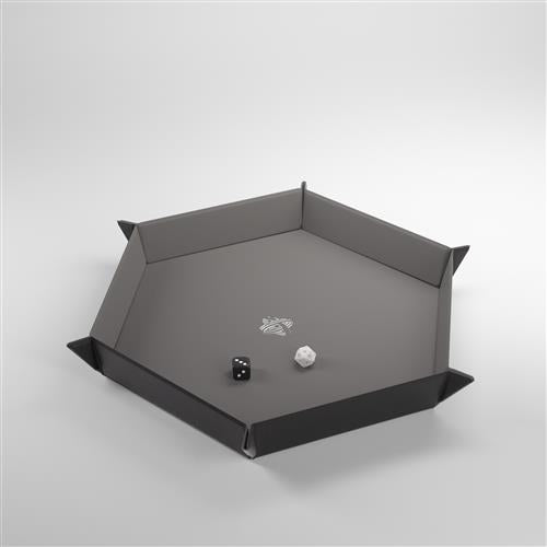 GGS60058ML - MAGNETIC DICE TRAY - HEXAGONAL - BLACK/GREY