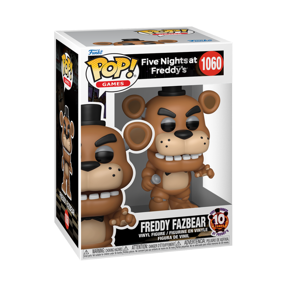 FIVE NIGHTS AT FREDDY'S: 10TH ANNIVERSARY - POP FUNKO VINYL FIGURE 1060 FREDDY FAZBEAR 9CM