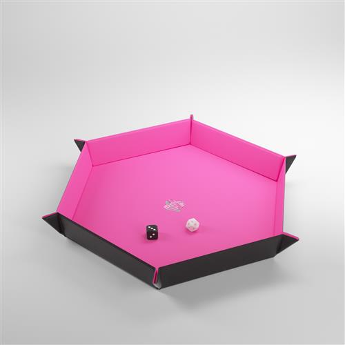 GGS60061ML - MAGNETIC DICE TRAY - HEXAGONAL - BLACK/PINK