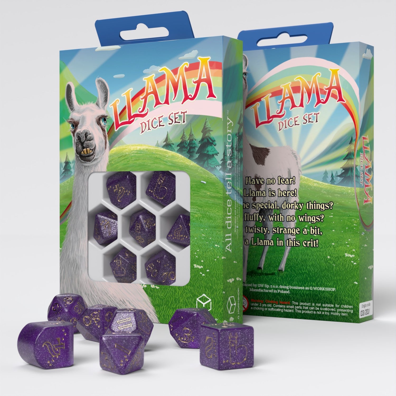 RLLA04 - SET 7 DADI - LLAMA - ZIPPY