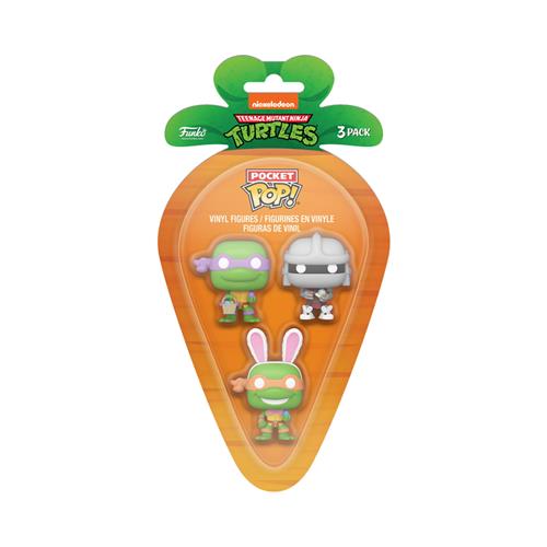 TEENAGE MUTANT NINJA TURTLES - CARROT POCKET POP VINYL FIGURE -3-PACK DONATELLO/MICHELANGELO/SHREDDER