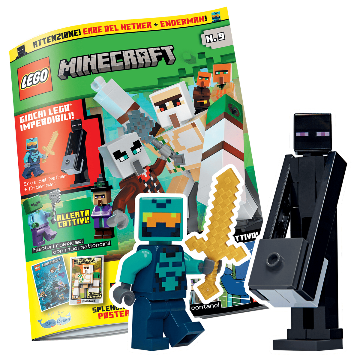 LEGO MINECRAFT N.9 - SET LEGO: EROE DEL NETHER + ENDERMAN