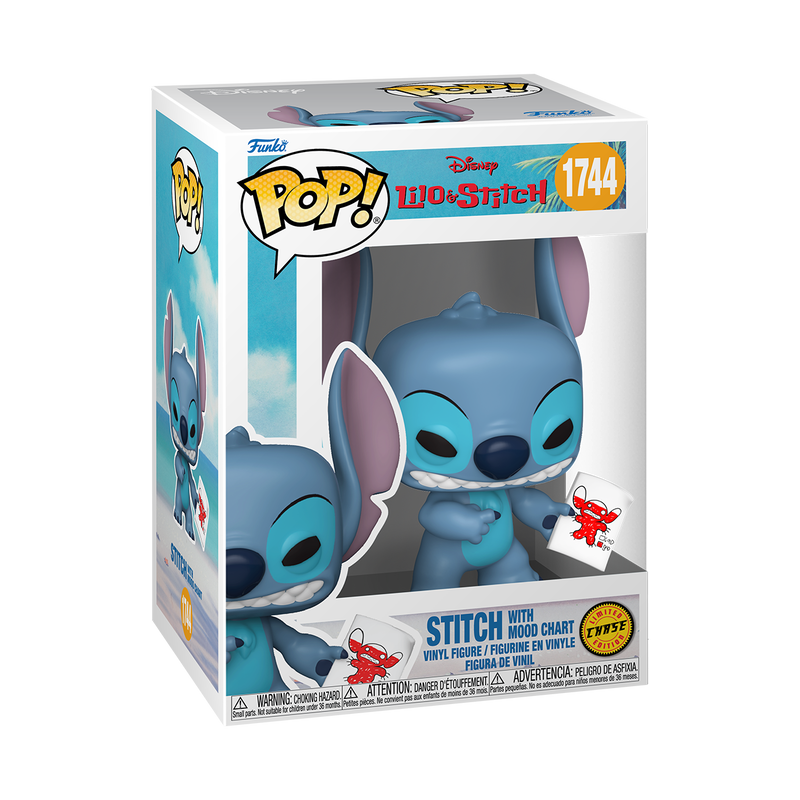 LILO & STITCH S5 - POP FUNKO VINYL FIGURE 1744 STITCH WITH MOOD CHART CHASE 9CM