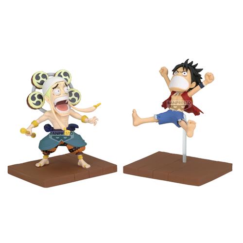 89838 - ONE PIECE - WORLD COLLECTABLE FIGURE - LOG STORIES - MONKEY D. LUFFY & ENEL - MINIFIGURE 7CM