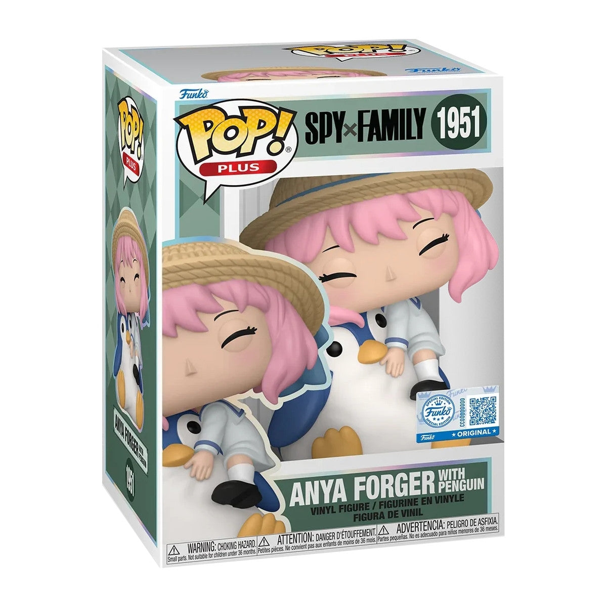 SPY X FAMILY - POP FUNKO VINYL FIGURE 1951 ANYA FORGER WITH PENGUIN 9CM FUNSIDE EXCL