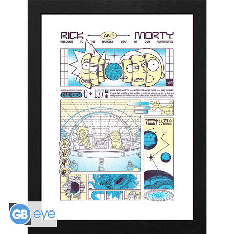 GBYDCOA026 - RICK AND MORTY - FRAMED PRINT BAD TRIP (30X40)