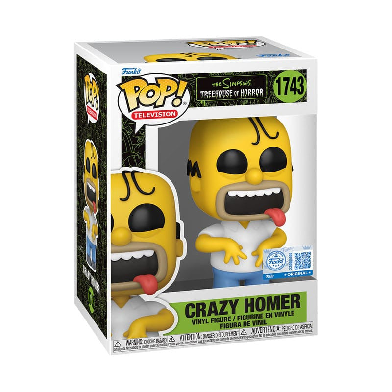 THE SIMPSONS - POP FUNKO VINYL FIGURE 1743 CRAZY HOMER 9CM LCG25 EXCL