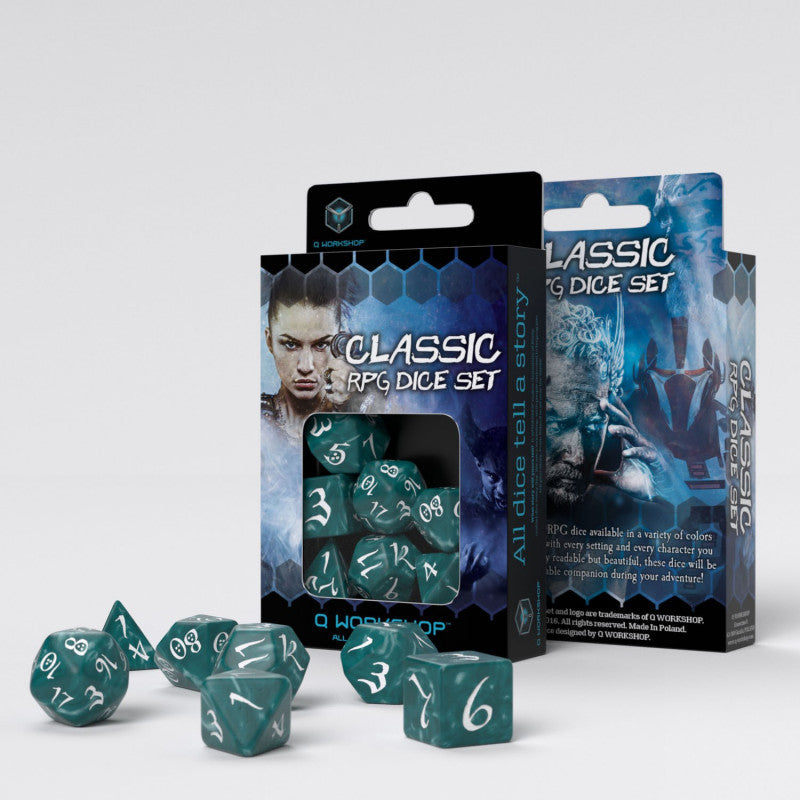 SCLE04 - SET 7 DADI CLASSICI STORMY WHITE
