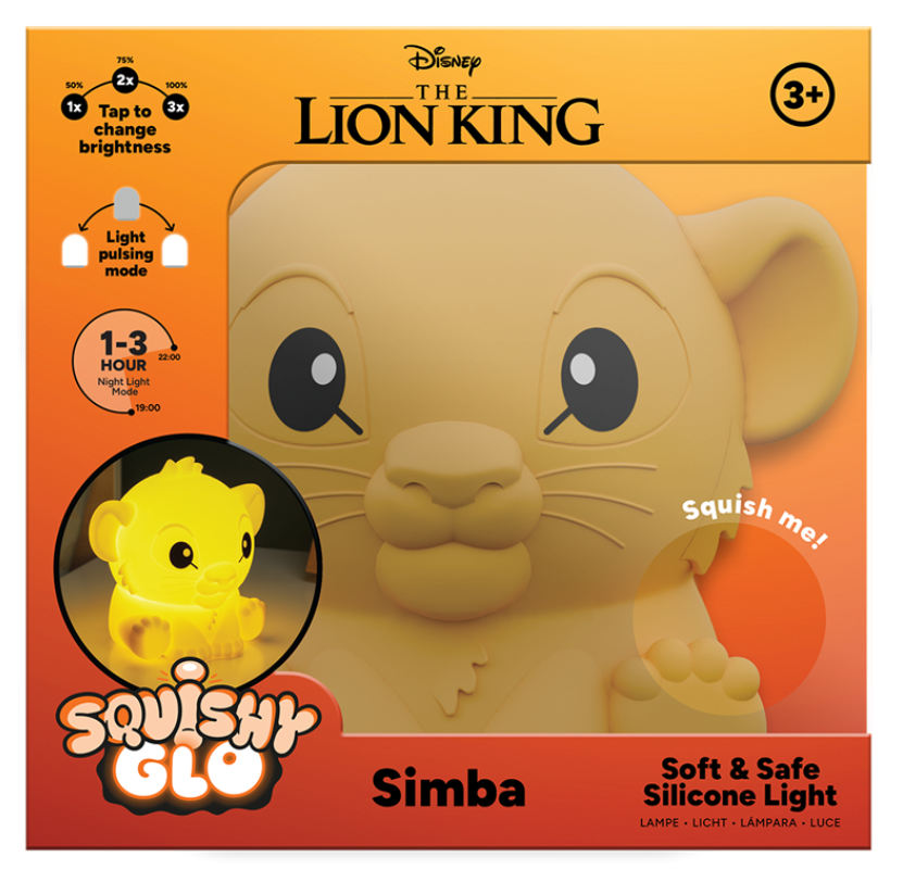 PP14463LK - DISNEY - THE LION KING- SIMBA SQUISHYGLO SILICONE LIGHT RECHARGEABLE