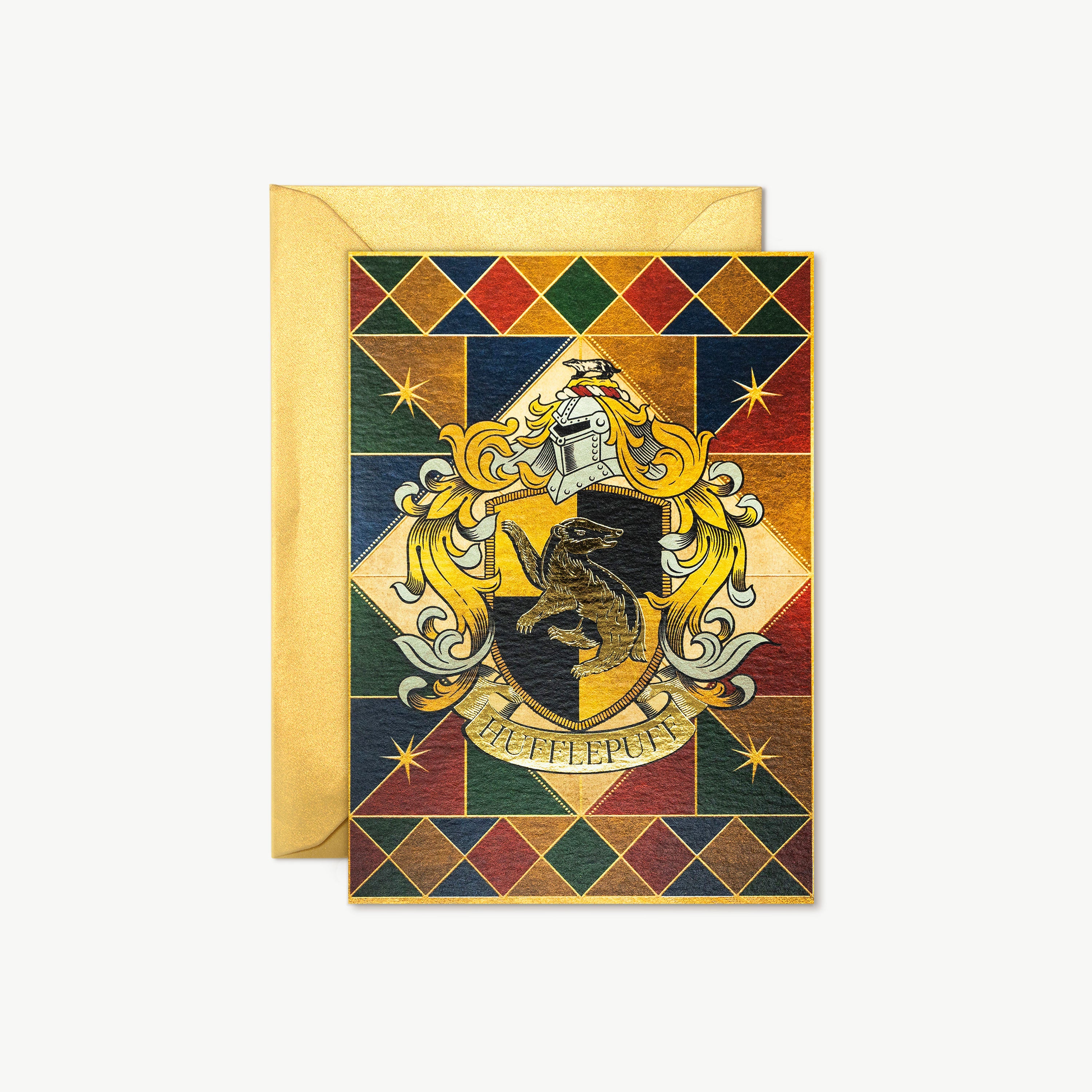 HPCARD35 - HOGWARTS: HUFFLEPUFF HOUSE CREST - NOTECARD