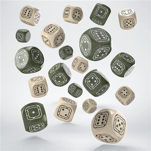 STCB01 - SET 20 DADI D6 COMPACT - FORTRESS - BEIGE/OLIVA
