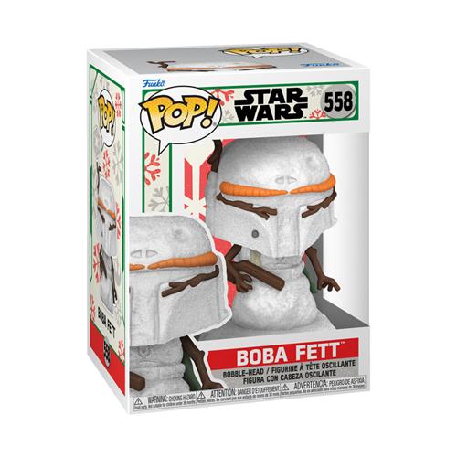 STAR WARS: HOLIDAY - POP FUNKO VINYL FIGURE 558 BOBA FETT SNOWMAN 9CM