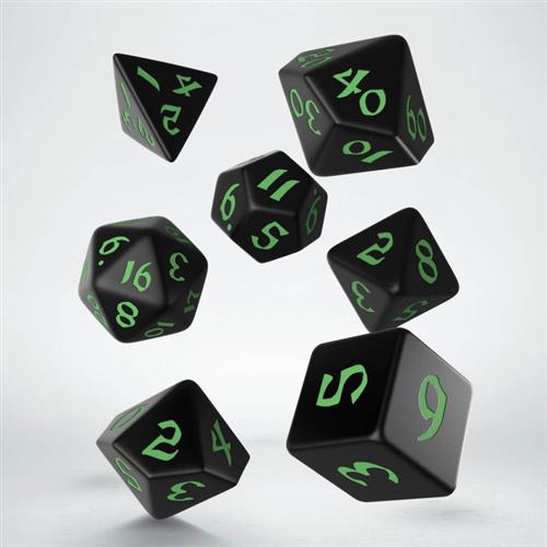 SCLR02 - SET 7 DADI - CLASSIC RUNIC BLACK GREEN
