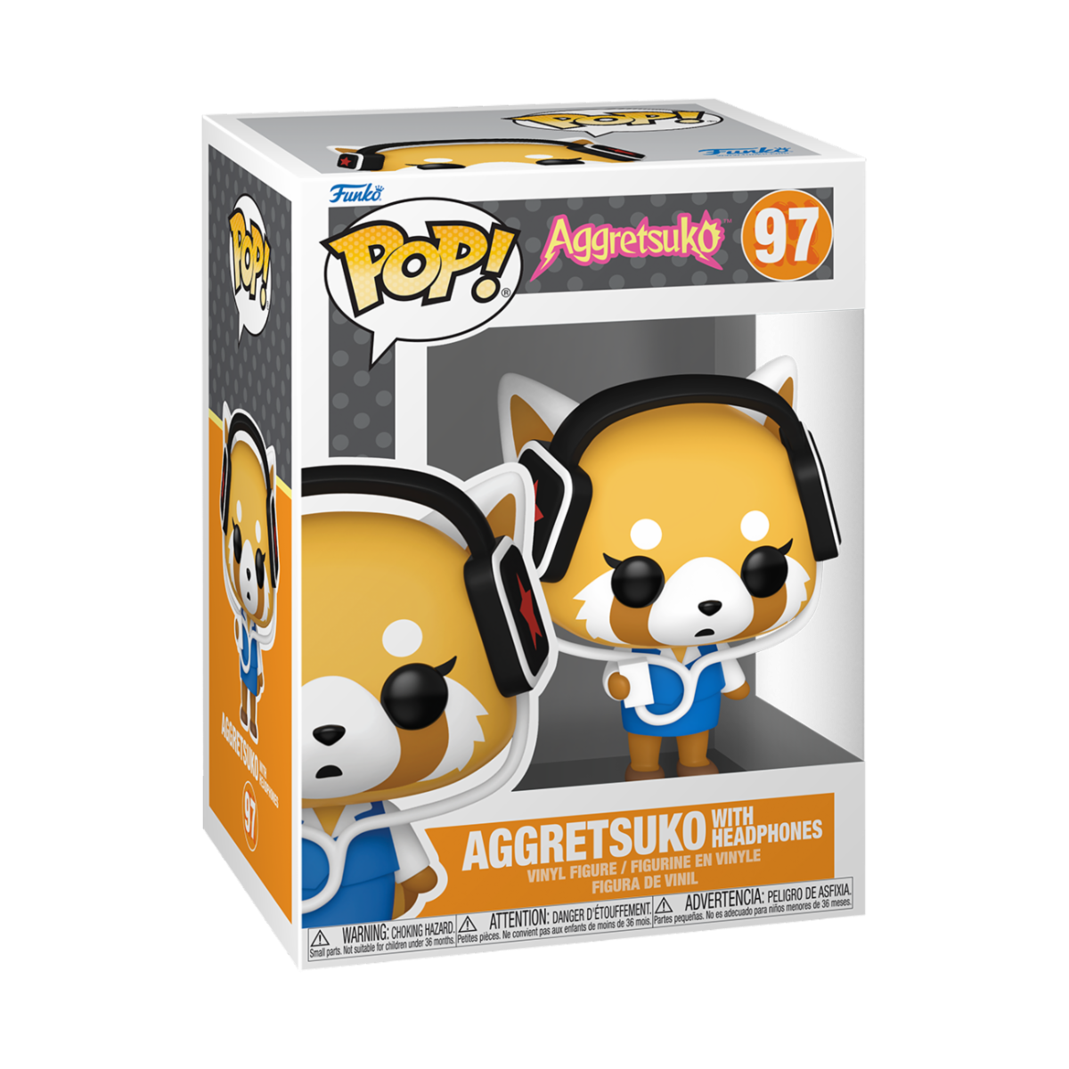 AGGRETSUKO - POP FUNKO VINYL FIGURE 97 AGGRETSUKO W/HEADPHONES 9CM