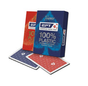 10018440 - FOURNIER - EPT 100% PLASTIC - 55 CARTE POKER (BLU O ROSSO)
