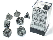 CHX 27578 - SET 7 DADI POLIEDRICI - BOREALIS LIGHT SMOKE/SILVER LUMINARY