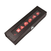 18395 - DUNGEONS & DRAGONS - HEAVY METAL 7 DICE RPG SET - RED AND WHITE