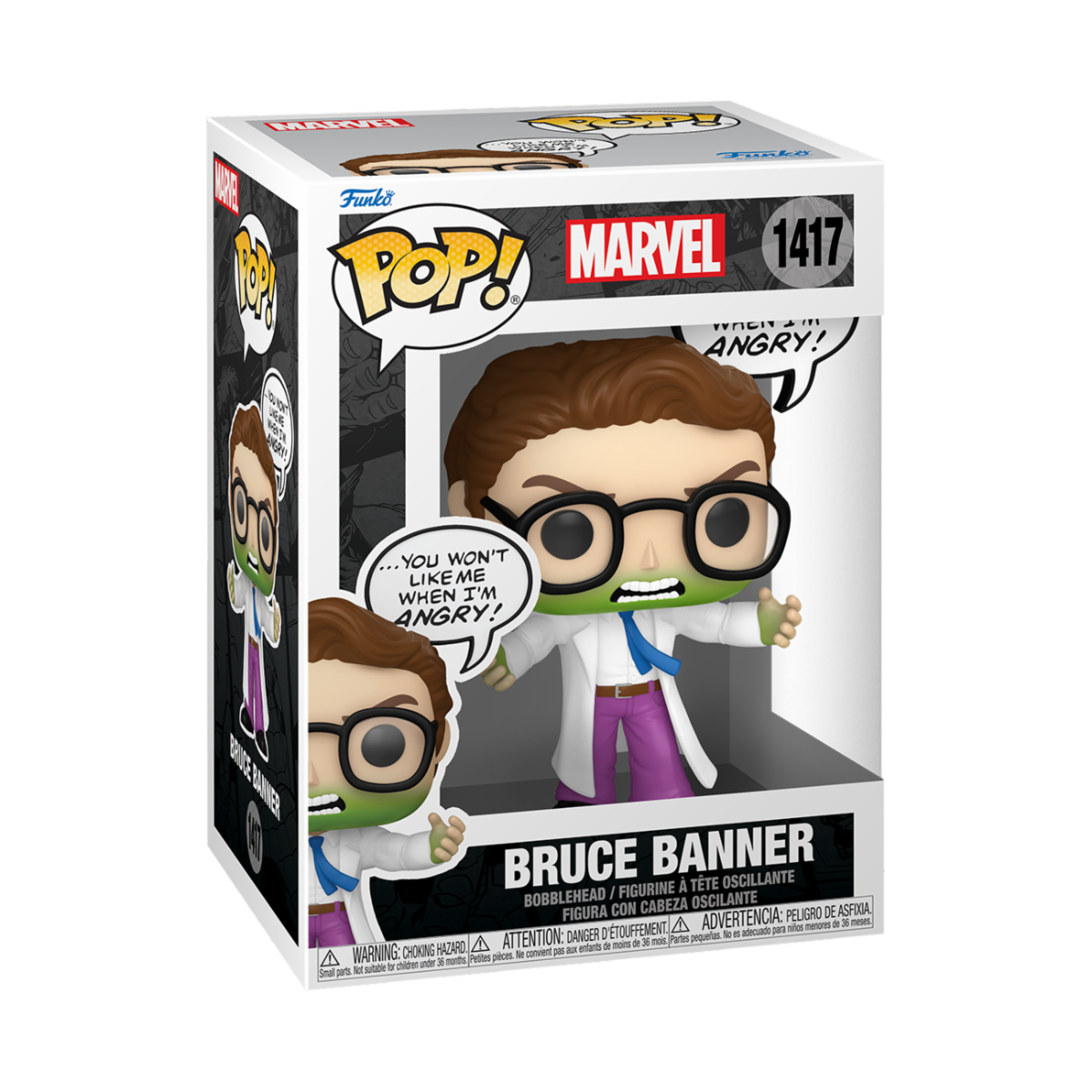 MARVEL - POP FUNKO VINYL FIGURE 1477 BRUCE BANNER (DON'T MAKE ME ANGRY) 9CM