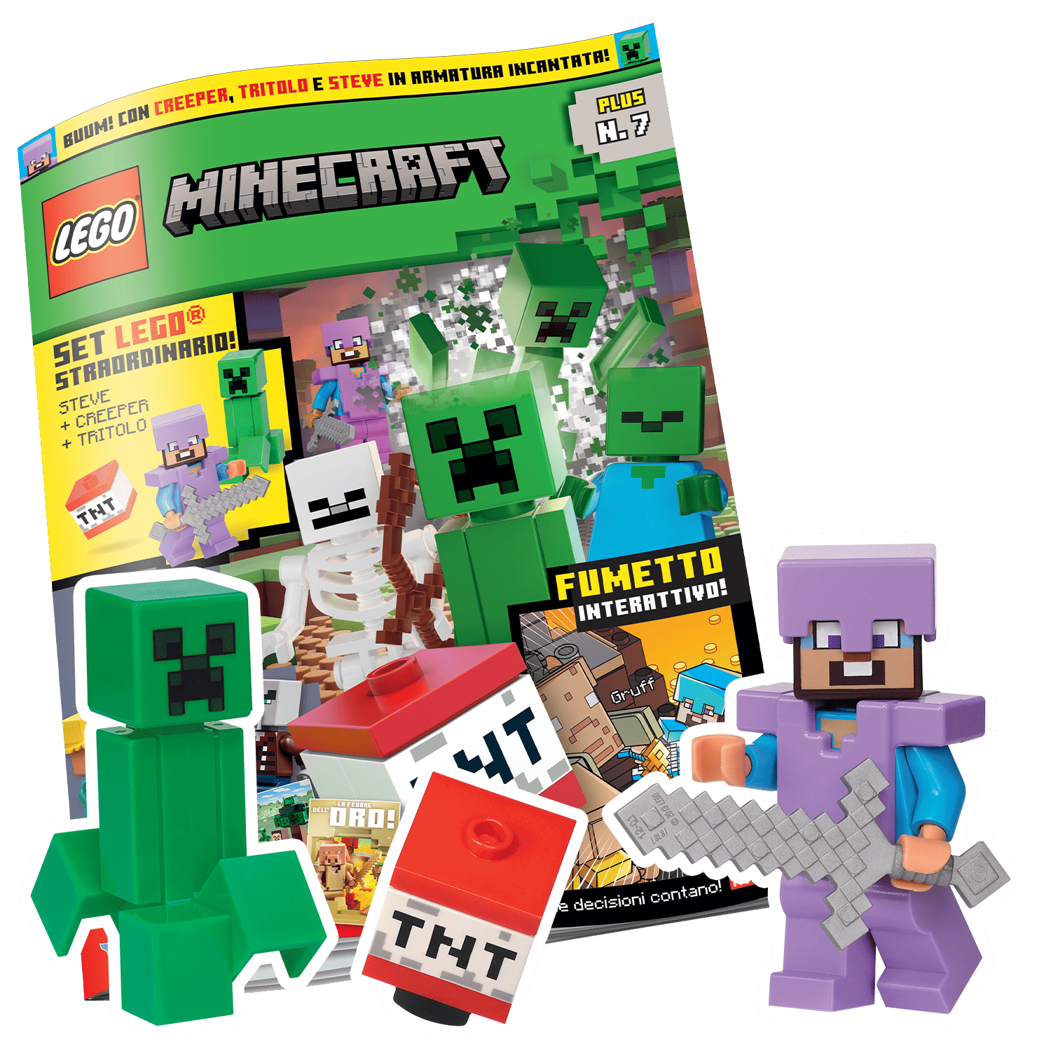 LEGO MINECRAFT PLUS N.7 - SET LEGO + ALBUM + 6 FIGURINE
