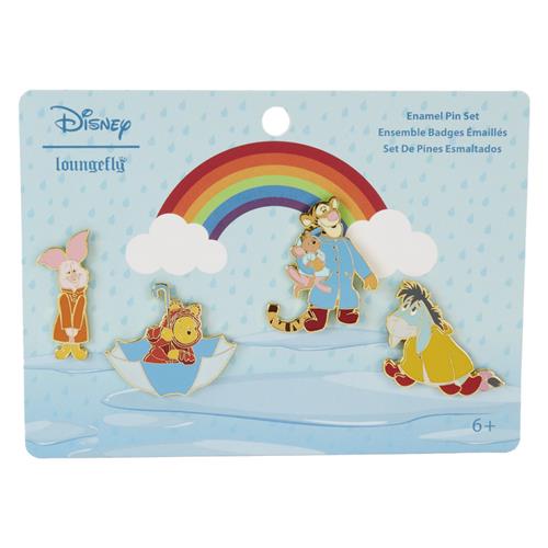 DISNEY - WINNIE THE POOH - 4 PC PIN SET - RAINY DAY