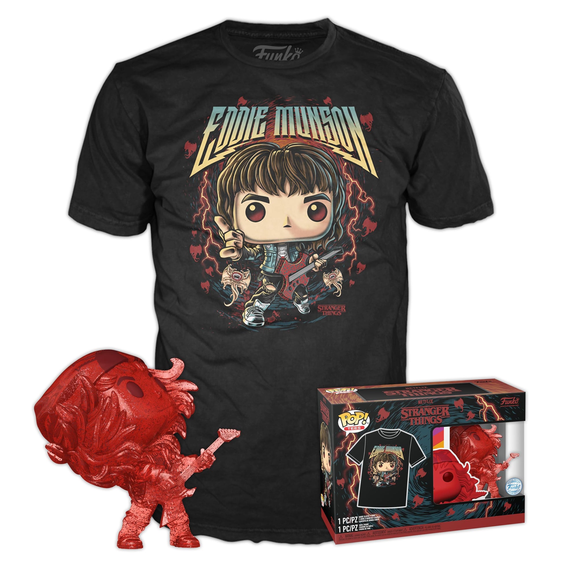 STRANGER THINGS S4 - POP FUNKO & TEE BOX - EDDIE W/GUITAR (T-SHIRT M)