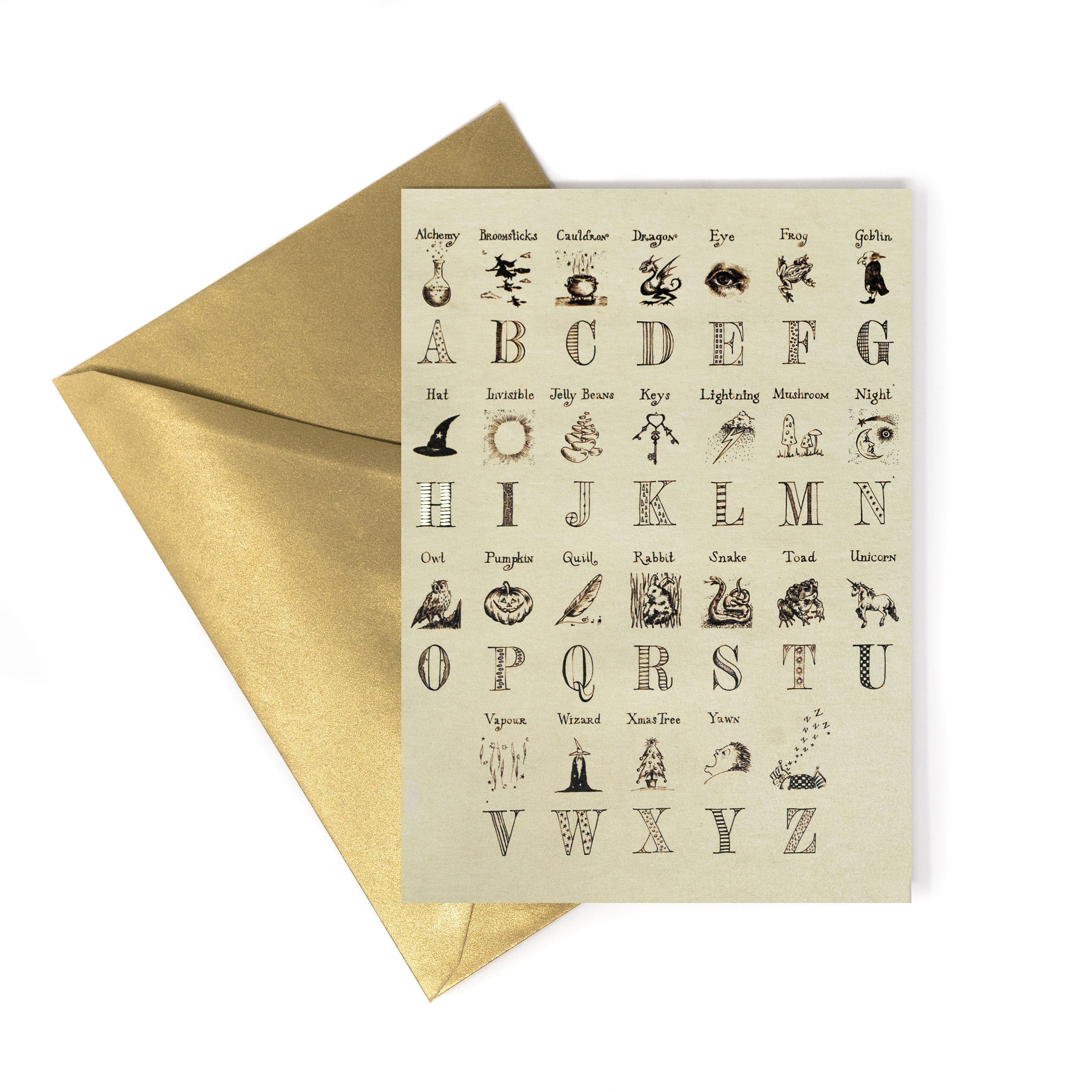 HPCARD42 - GODRIC'S HOLLOW: ALPHABET FROM HARRY POTTER'S BEDROOM - NOTECARD