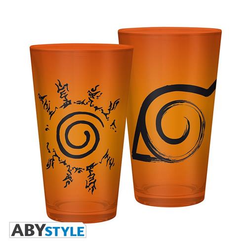 ABYVER137 - NARUTO SHIPPUDEN - BICCHIERE 400ML KONOHA & SEAL