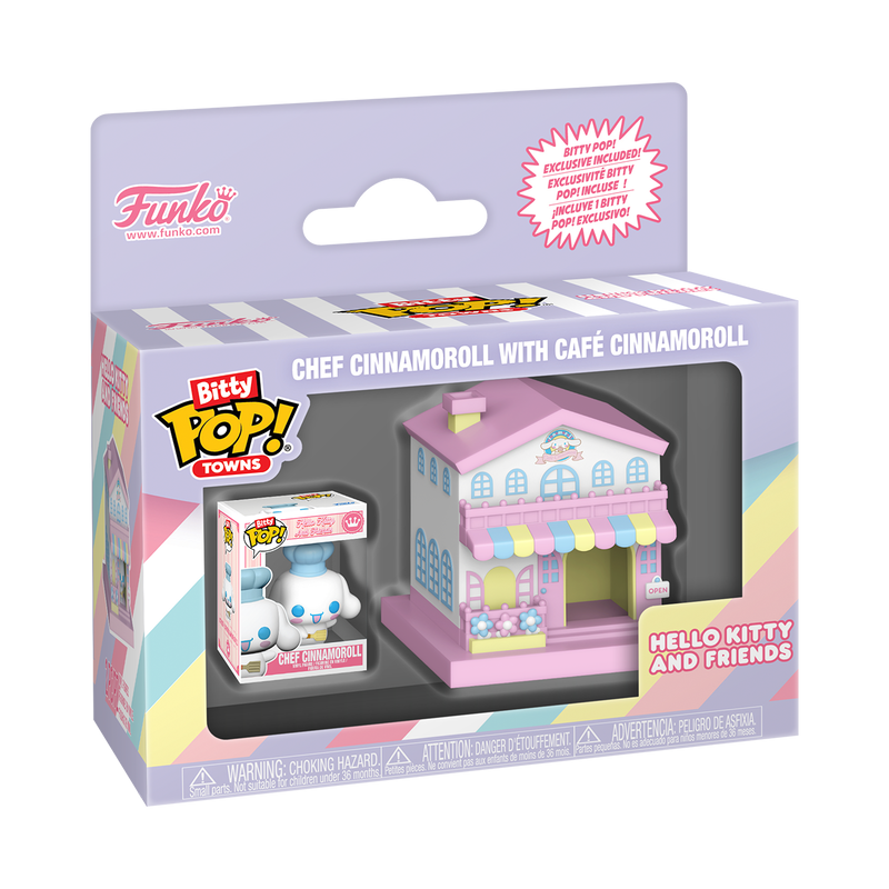 SANRIO - POP FUNKO BITTY TOWN VINYL FIGURE - CHEF CINNAMOROLL WITH CAFÈ CINNAMOROLL