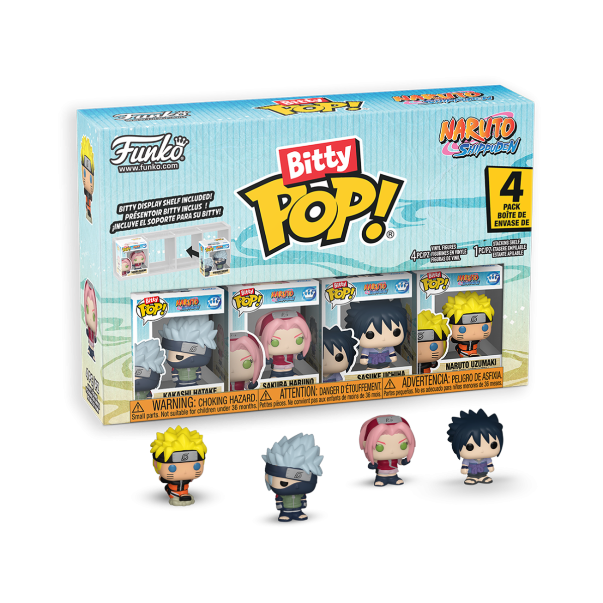 89863 - NARUTO SHIPPUDEN - POP FUNKO BITTY VINYL FIGURE - KAKASHI HATAKE (TEAM 7) W/CHASE (4PK)