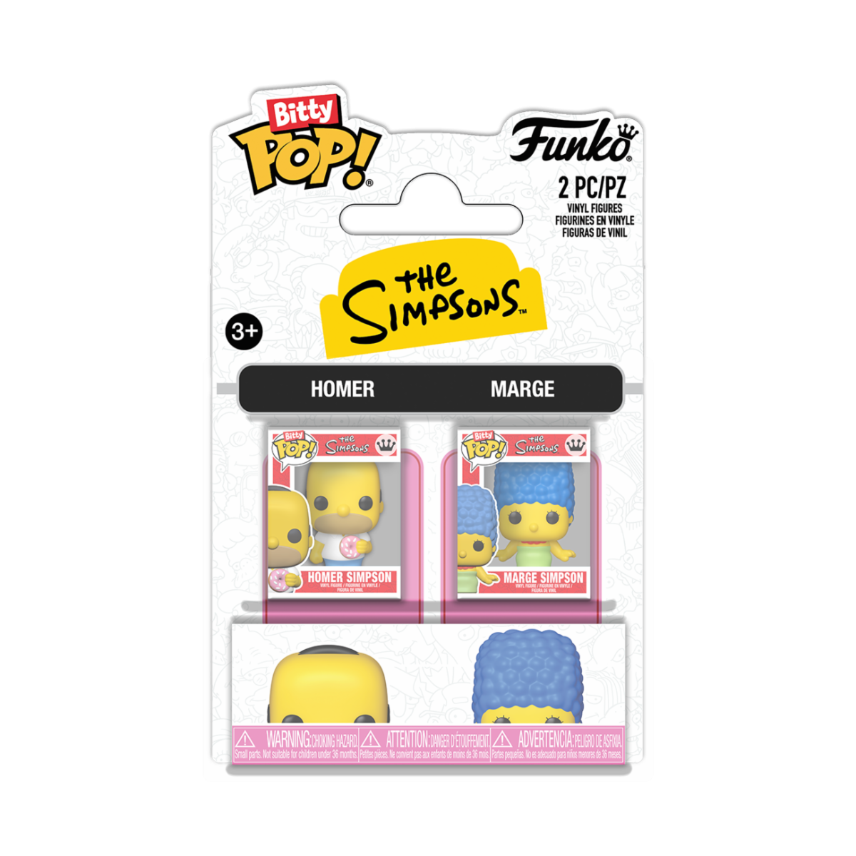 SIMPSONS - POP FUNKO BITTY 2-PACK VINYL FIGURE - HOMER & MARGE 2CM