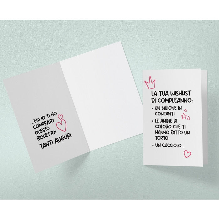 BIGLIETTO AUGURI - BA32 - WISHLIST DI COMPLEANNO