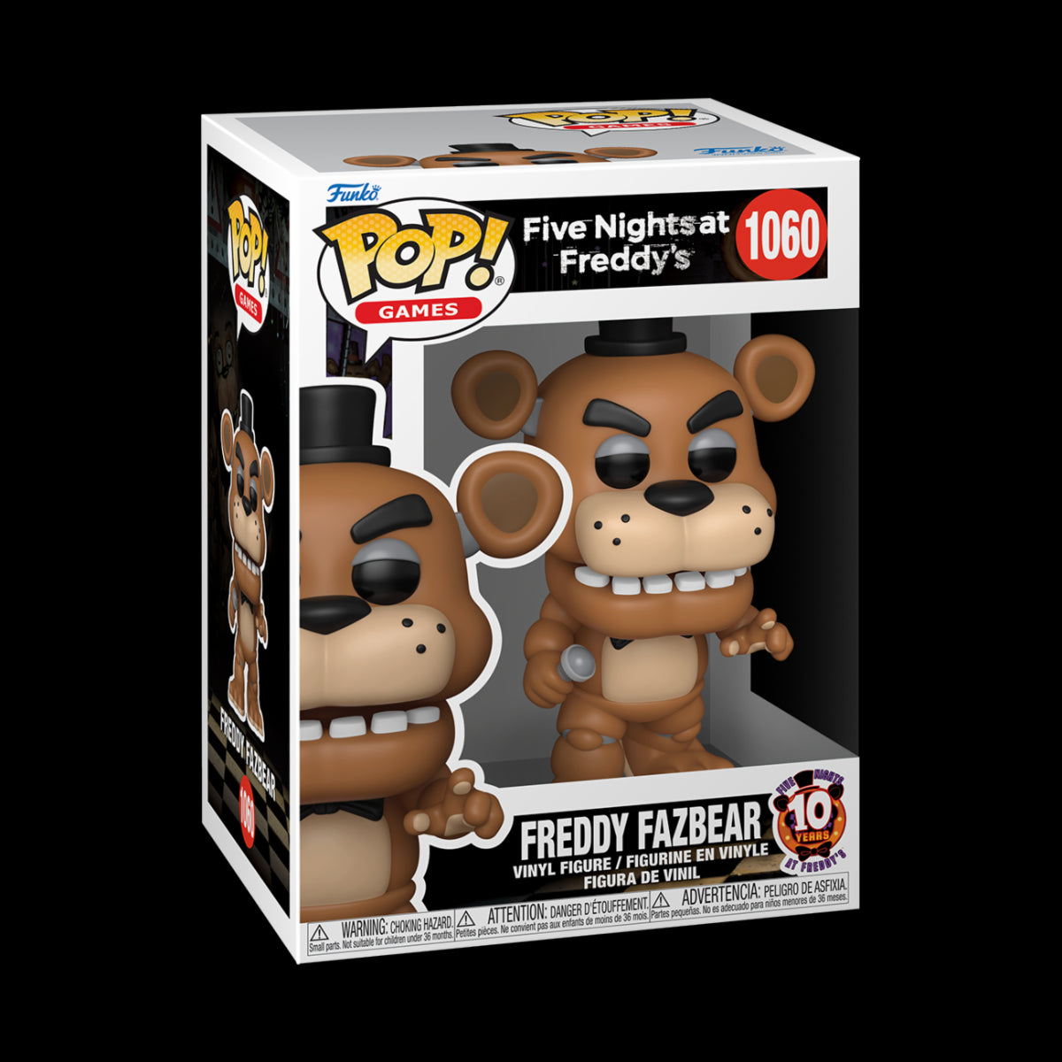 FIVE NIGHTS AT FREDDY'S: 10TH ANNIVERSARY - POP FUNKO VINYL FIGURE 1060 FREDDY FAZBEAR 9CM