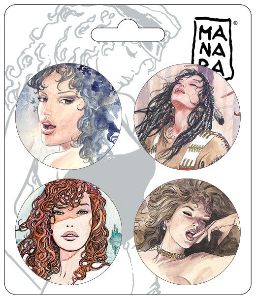 BUTTON PACK 4 SPILLETTE - SET EVA/SQUAW/GINGER/DREAMER