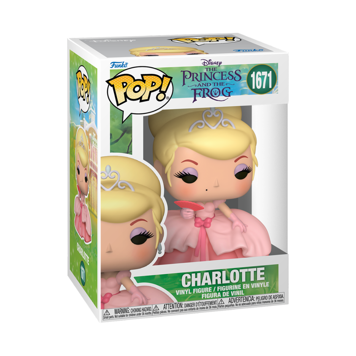 DISNEY: THE PRINCESS AND THE FROG - POP FUNKO VINYL FIGURE 1671 CHARLOTTE W/CHASE (ASSORTMENT 6PZ) 9CM