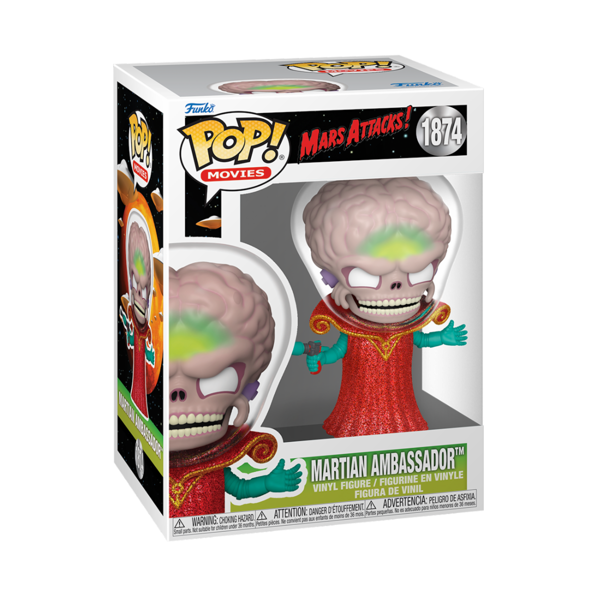 MARS ATTACKS - POP FUNKO VINYL FIGURE 1874 ALIEN LEADER 9CM