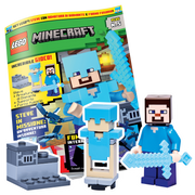 LEGO MINECRAFT PLUS N.5 - SET GIOCO LEGO: STEVE + ARMATURA DI DIAMANTE + SUPPORTO + FORNO FUSORIO