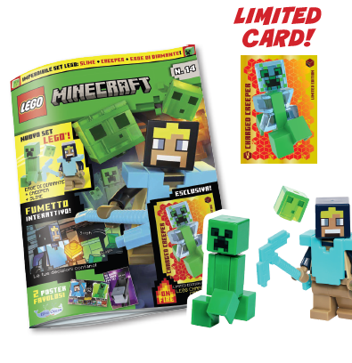 LEGO MINECRAFT N.14 - SLIME + CREEPER + EROE DI DIAMANTE + LIMITED CARD