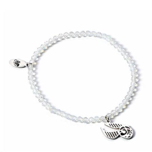 HPCR0584 - HARRY POTTER - BRACCIALETTO PERLE BIANCHE - BOCCINO D'ORO