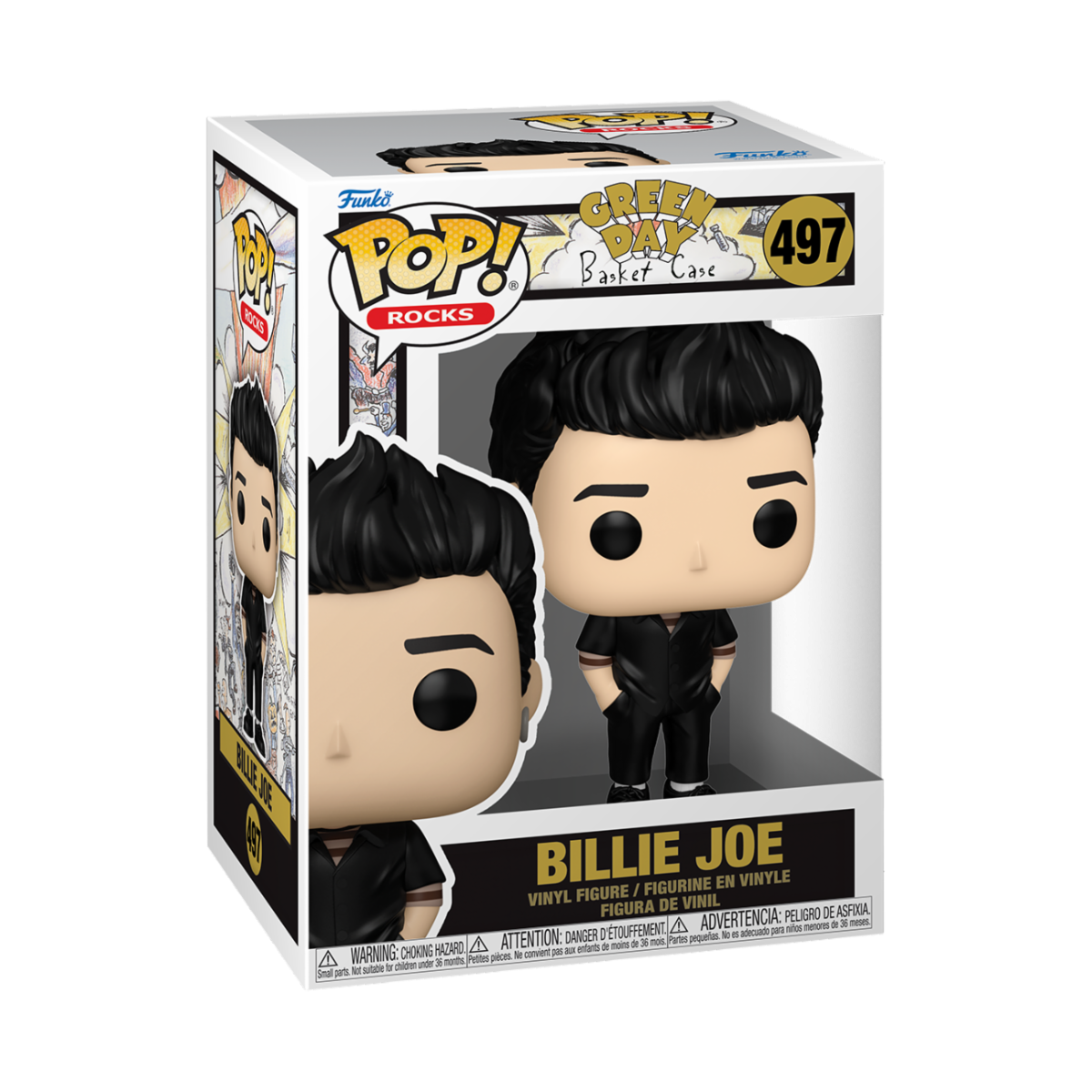 GREEN DAY S2 - POP FUNKO VINYL FIGURE 497 BILLIE JOE (BASKET CASE) 9CM