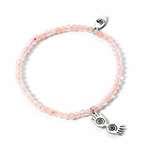 HPCR0530 - HARRY POTTER - BRACCIALETTO PERLE ROSA - OCCHIALI DI LUNA