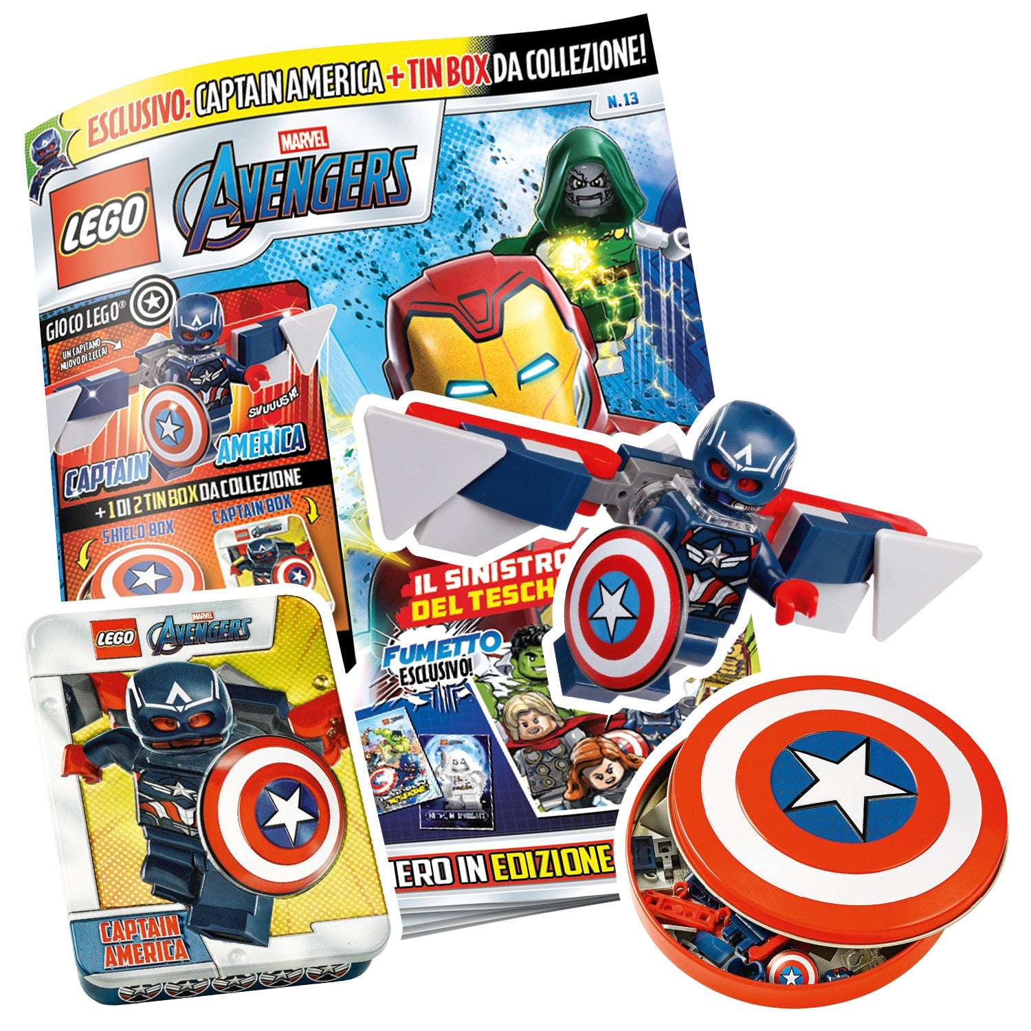 LEGO AVENGERS N. 13 - CAPTAIN AMERICA CON ALI