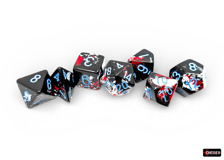 CHX 24408 - BRUSH POLYHEDRAL SET 7 DADI - DARK SIDE/BLUE