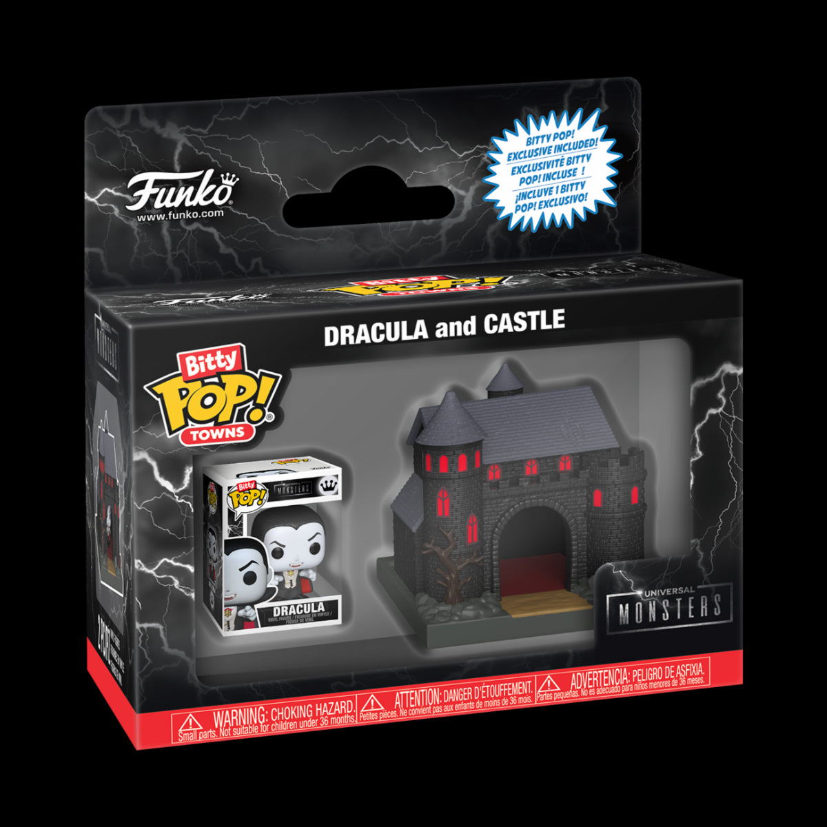 88814 - UNIVERSAL MONSTERS - POP FUNKO BITTY TOWN VINYL FIGURE - DRACULA'S CASTLE W/D