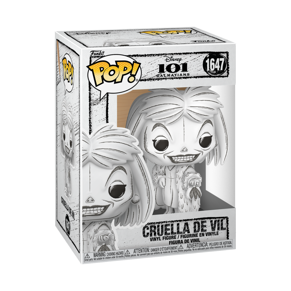 DISNEY - POP FUNKO VINYL FIGURE 1647 CRUELLA DE VIL (SKETCHED) 9CM
