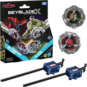 BEYBLADE-X - SPIDER-MAN BND DUAL PACK - SPIDER-MAN 6-60R & HULK 3-85N