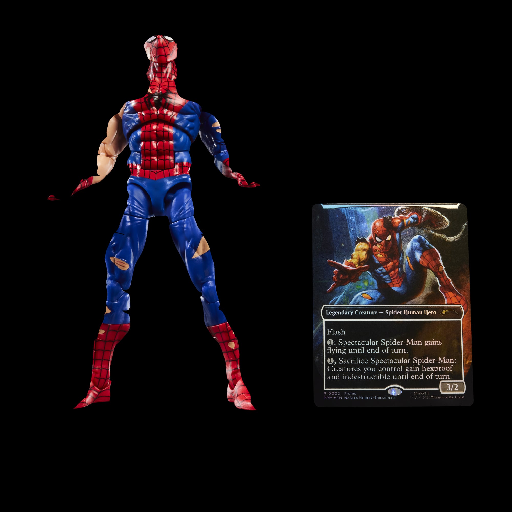 MARVEL CLASSIC LEGENDS - MAGIC: THE GATHERING BATTLE DAMAGED SPIDER-MAN - ACTION FIGURE 15CM