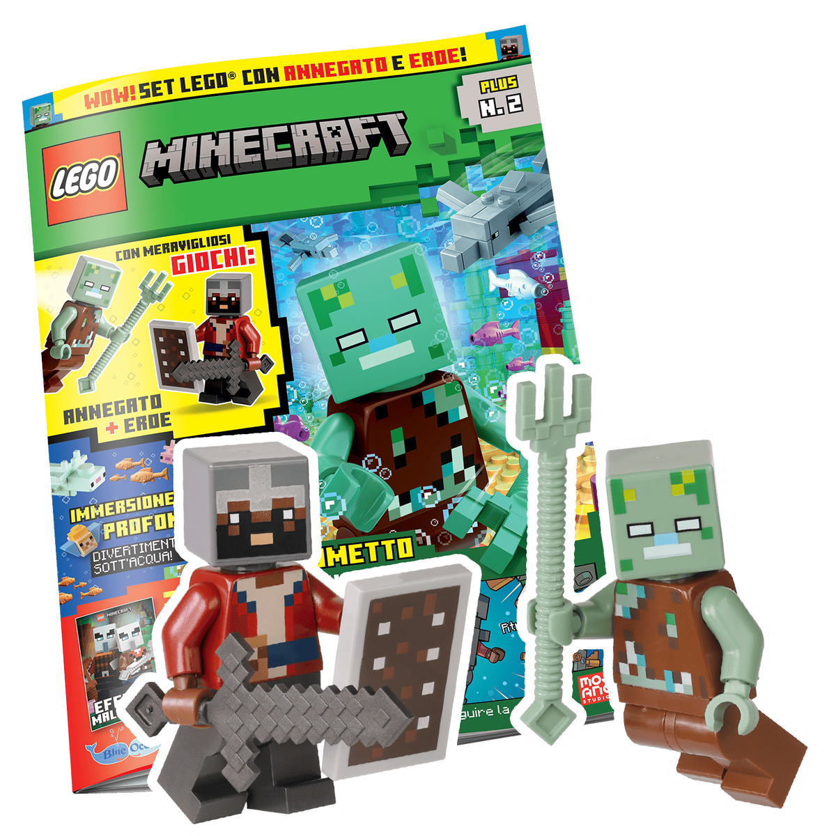LEGO MINECRAFT PLUS N.2 - SET GIOCO LEGO: EROE + ANNEGATO